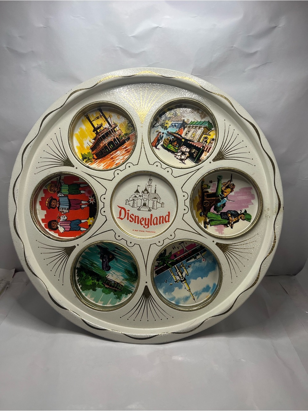 Vintage Disneyland Souvenir Tin Tray 10” 1950s quality mid century MCM